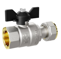 Кран шаровой латунный с накидной гайкой LD Pride 47.15.В-НкГк.Б Ду 15 Ру 40 бабочка