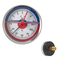 Термо-манометр Skat stm CTM14A10, аксиальный, d80 мм, 0-120℃, 10 бар