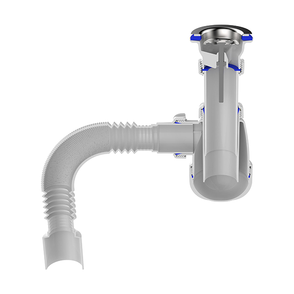 Сифон для кухни Sti B0110, 1 1/2"х40 с гибкой трубой 40х50