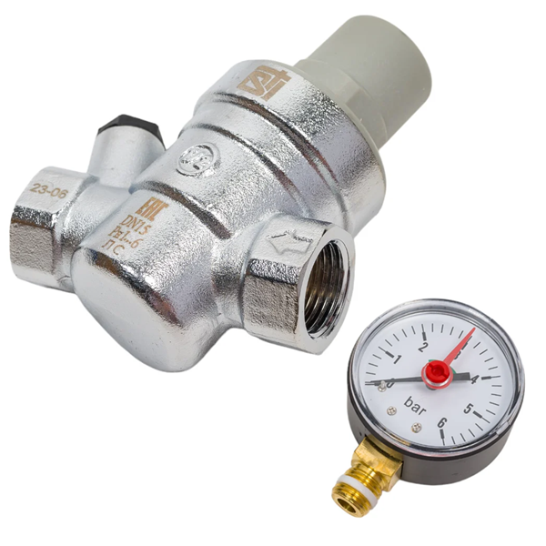 Редуктор давления воды Skat sti 1/2" с манометром