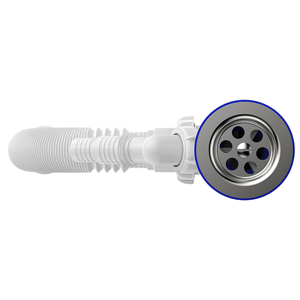 Сифон для кухни Sti B1025, 1 1/2"х40 с отводом для стир. маш. с гофротрубой 40х50