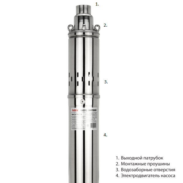 Погружной винтовой насос Jemix ВН-3-70-29