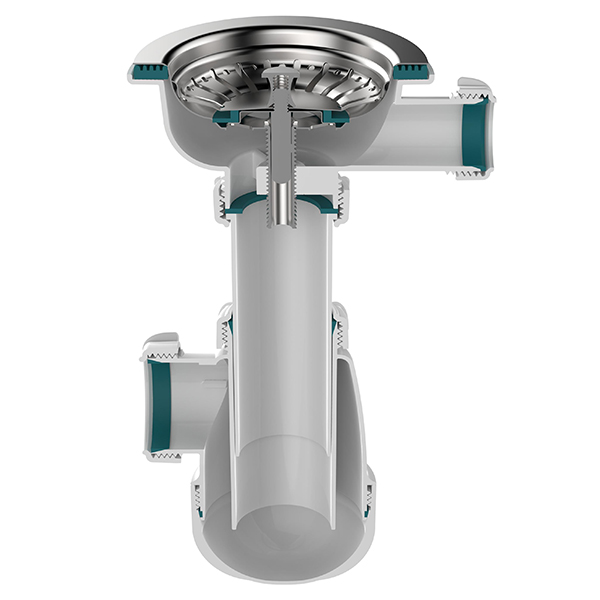 Сифон для кухни Sti B0144, 3 1/2"х40 с гибкой трубой 40х40-50