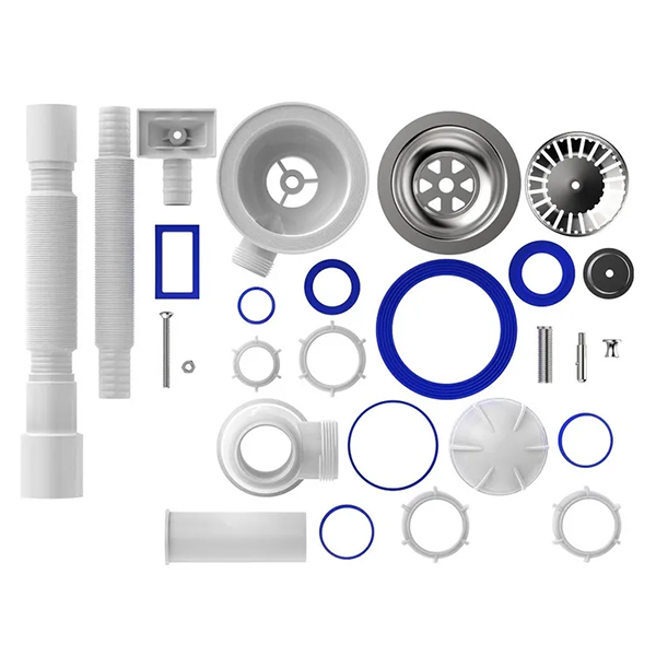 Сифон для мойки Sti B0148, 3 1/2"х40 с прямоугольным переливом и гофротрубой 40х40-50