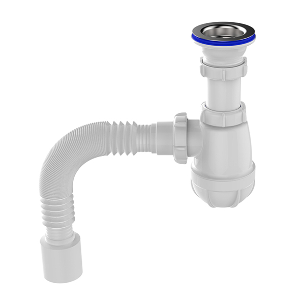 Сифон для кухни Sti B0110, 1 1/2"х40 с гибкой трубой 40х50