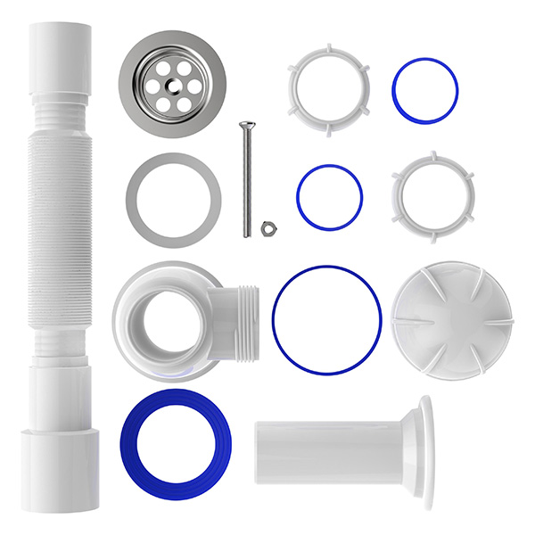 Сифон для раковины Sti B0515, 1 1/2"х40 с удлиненной горловиной с гофротрубой 40х40-50