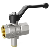 Кран шаровой латунный для датчика температуры LD Pride 45.15.В-В.Т.Р Ду 15 Ру 40 рычаг