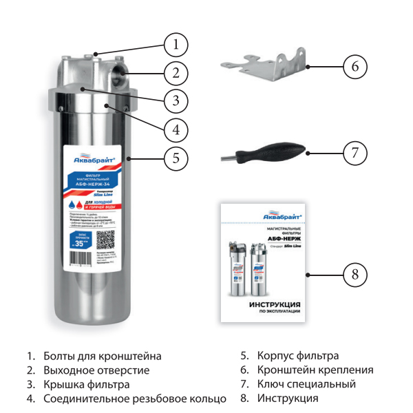 Фильтр магистральный Аквабрайт АБФ-НЕРЖ-12