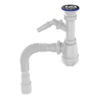 Сифон для кухни Sti B1025, 1 1/2"х40 с отводом для стир. маш. с гофротрубой 40х50