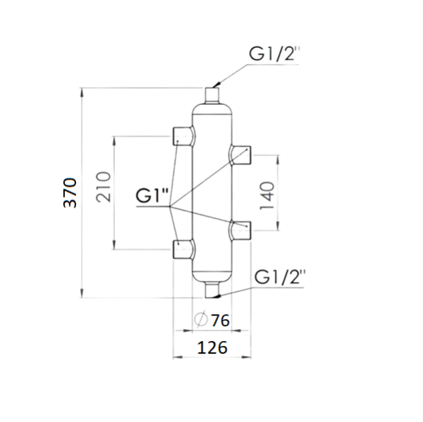 Гидравлическая стрелка Skat 15005B в теплоизоляции
