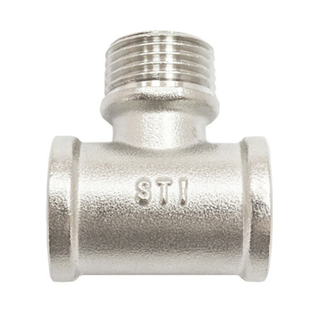 Тройник Skat sti 1/2" внутр.-наруж.-внутр., латунный никелированный