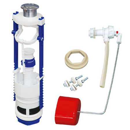 Арматура для сливного бачка FixHot Sti АС-7.1М, эконом боковая, кнопка хром