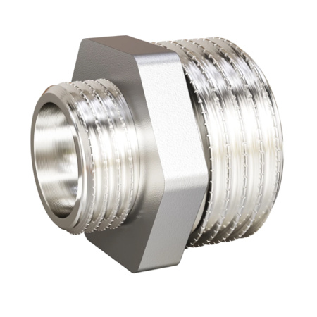 Ниппель переходной LD Pride 1" х 3/4", латунный никелированный