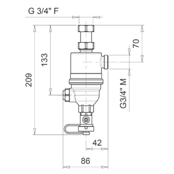 Сепаратор шлама Icma 747 с магнитом, 3/4"